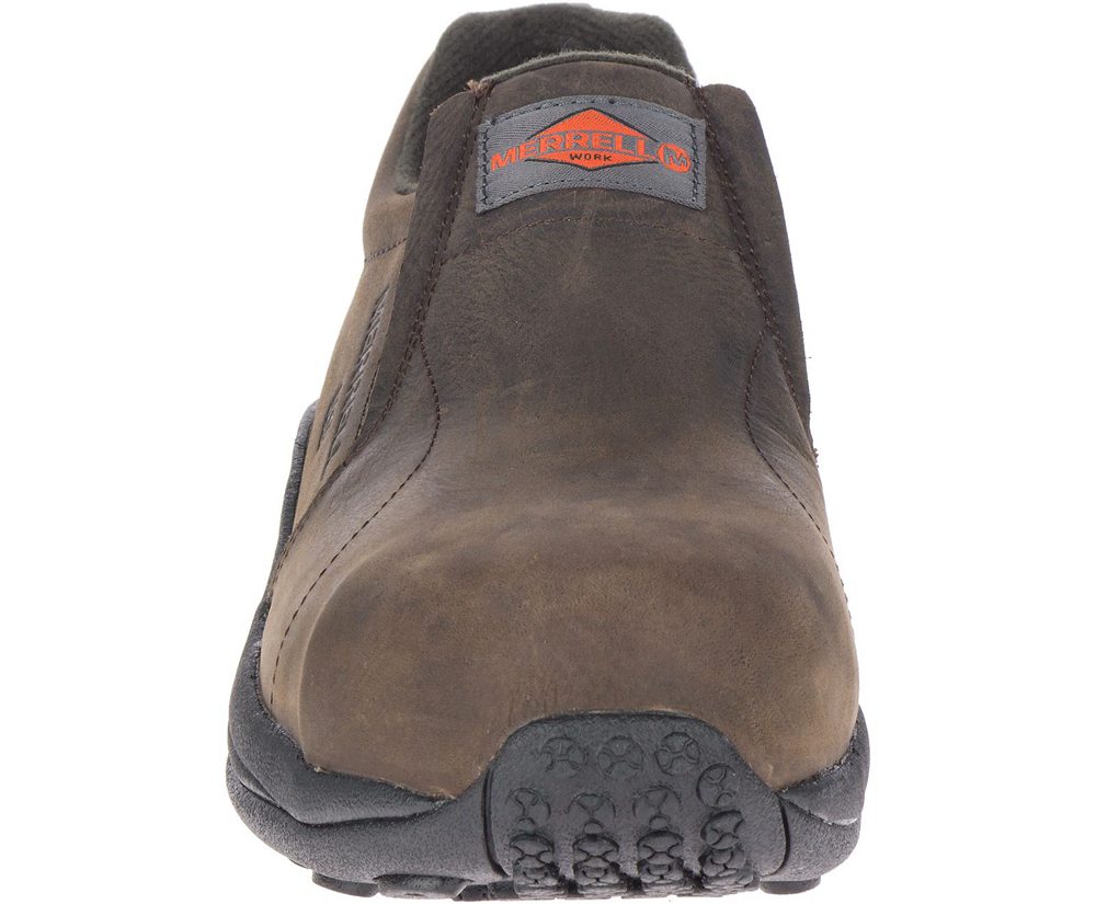 Merrell Slip Ons Brown - Jungle Moc Leather Comp Toe SD - Mens 37ZUBSRDH